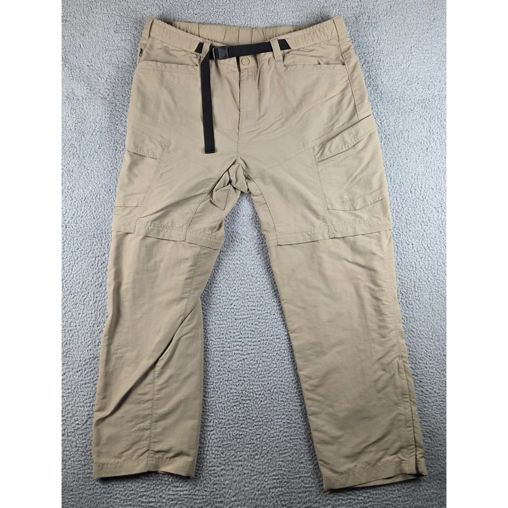 North Face Convertible Pants Mens 2XL Long (40x34) Tan Cargo Paramount Peak II‎